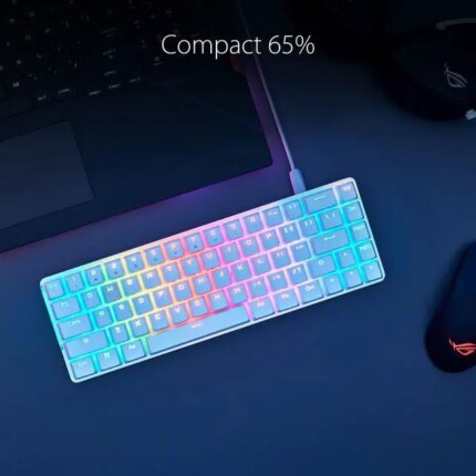 ASUS ROG Falchion Ace 65% RGB Compact Gaming Mechanical Keyboard, Lubed ROG NX Red Switches & Switch Stabilizers, Sound-Dampening Foam, PBT Keycaps,