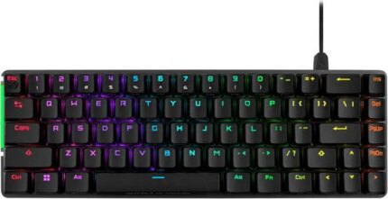 ASUS ROG Falchion Ace 65% RGB Compact Gaming Mechanical Keyboard, Lubed ROG NX Red Switches & Switch Stabilizers, Sound-Dampening Foam, PBT Keycaps,
