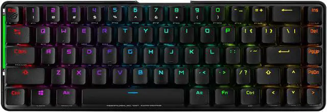 ASUS ROG Falchion NX 65% Wireless RGB Mechanical Gaming Keyboard - ROG NX Red Linear Switches, PBT Doubleshot Keycaps, Wired / 2.4G Hz, Touch Panel,