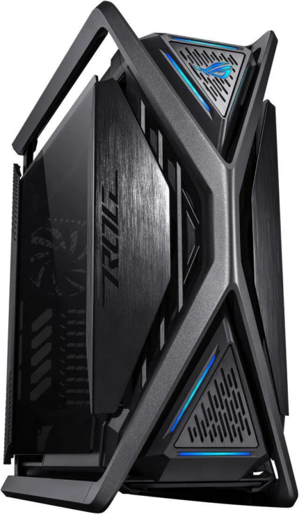 ASUS ROG Hyperion GR701 EATX full-tower computer case with semi-open structure, tool-free side panels, supports up to 2 x 420mm radiators, built-in