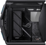 ASUS ROG Hyperion GR701 EATX full-tower computer case with semi-open structure, tool-free side panels, supports up to 2 x 420mm radiators, built-in