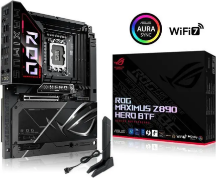 ASUS ROG MAXIMUS Z890 HERO BTF Z890 LGA 1851 ATX motherboard, hidden-connector design, Advanced AI PC Ready, 22+1+2+2 stages, DDR5, WiFi 7, 2.5G LAN,