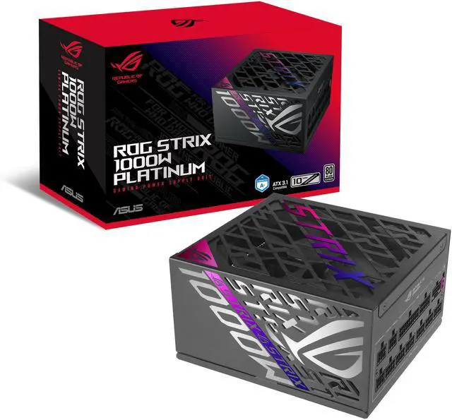 ASUS ROG Strix 1000W Platinum (Fully Modular Power Supply, 80 Plus Platinum Certified, ATX 3.1, Cybenetics Lambda A+, GaN MOSFET, GPU-First