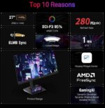 ASUS ROG Strix 27” 1440P USB-C Curved HDR Gaming Monitor (XG27WCMS) - QHD, 280Hz, 1ms, Fast VA, Extreme Low Motion Blur Sync, FreeSync Premium,
