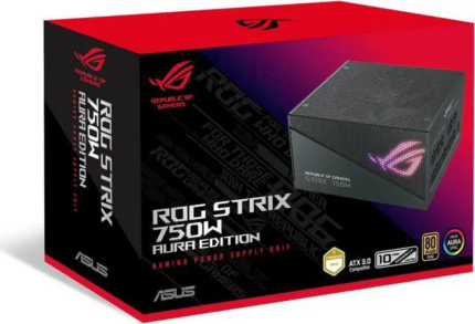 ASUS ROG Strix 750W Gold Aura Edition (Fully Modular Power Supply, 80+ Gold Certified, ATX 3.0, Cybenetics Lambda A++ Certification, PCIe Gen 5.0