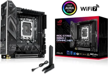 ASUS ROG STRIX B860-I GAMING WIFI B860 LGA 1851 mITX Mini-ITX motherboard, Intel Core Ultra Series 2 Ready, Advanced AI ready, 10+1+2+1 stage, DDR5,