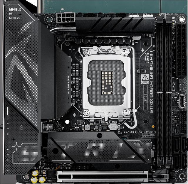 ASUS ROG STRIX B860-I GAMING WIFI B860 LGA 1851 mITX Mini-ITX motherboard, Intel Core Ultra Series 2 Ready, Advanced AI ready, 10+1+2+1 stage, DDR5,