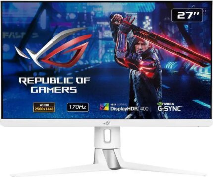 ASUS ROG Strix Gaming Monitor 27" 2560 x1440 1440P WQHD 2K Fast IPS, 170Hz Nvidia G-SYNC Compatible HDR400 White XG27AQ-W