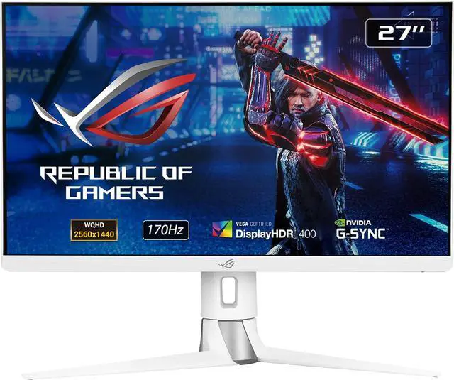 ASUS ROG Strix Gaming Monitor 27" 2560 x1440 1440P WQHD 2K Fast IPS, 170Hz Nvidia G-SYNC Compatible HDR400 White XG27AQ-W