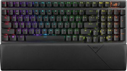 ASUS ROG Strix Scope II 96 Wireless Gaming Keyboard, Tri-Mode Connection, Dampening Foam & Switch-Dampening Pads, Hot-Swappable Pre-lubed ROG NX Snow