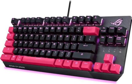 ASUS ROG Strix Scope TKL Electro Punk Mechanical Gaming Keyboard | Cherry MX Red Switches | 2X Wider Ctrl Key for Greater FPS Precision | Gaming