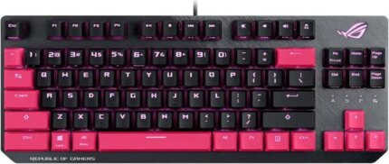ASUS ROG Strix Scope TKL Electro Punk Mechanical Gaming Keyboard | Cherry MX Red Switches | 2X Wider Ctrl Key for Greater FPS Precision | Gaming