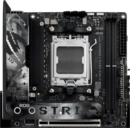 ASUS ROG STRIX X870-I GAMING WIFI AMD AM5 X870 Mini ITX mITX motherboard 10+2+1 power stages, Dynamic OC Switcher, Core Flex, DDR5 AEMP, WiFi 7, 2x