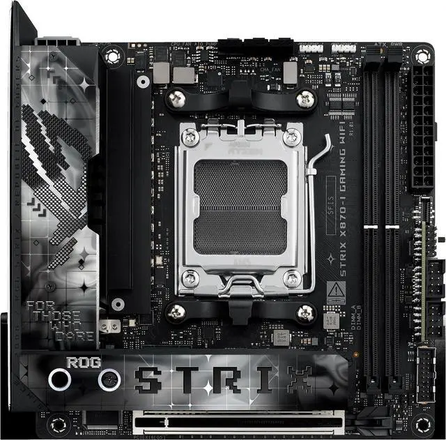 ASUS ROG STRIX X870-I GAMING WIFI AMD AM5 X870 Mini ITX mITX motherboard 10+2+1 power stages, Dynamic OC Switcher, Core Flex, DDR5 AEMP, WiFi 7, 2x