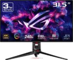 ASUS ROG Swift 32" 4K OLED Gaming Monitor (PG32UCDM) - UHD (3840 x 2160), QD-OLED, 240Hz, 0.03ms, G-SYNC Compatible, Custom Heatsink, Graphene Film,