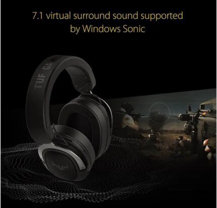 ASUS TUF H3 Gaming Headset H3 – Discord, TeamSpeak Certified, 7.1 Surround Sound, Gaming Headphones with Boom Microphone for PC, Playstation 4,