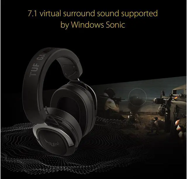 ASUS TUF H3 Gaming Headset H3 – Discord, TeamSpeak Certified, 7.1 Surround Sound, Gaming Headphones with Boom Microphone for PC, Playstation 4,
