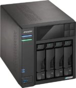 Asustor Lockerstor 4 Gen 2 AS6704T 4 Bay NAS, Quad-Core 2.0GHz, Dual 2.5GbE Ports, 4GB RAM DDR4, Four M.2 SSD Slots (Diskless)
