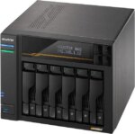 Asustor Lockerstor 6 Gen3 AS6806T 6 Bay NAS, Quad-Core 2.3GHz CPU, Dual USB 4 Ports, Dual 10GbE Ports, Dual 5GbE Ports, 16G ECC RAM DDR5, Four M.2 SSD