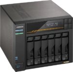 Asustor Lockerstor 6 Gen3 AS6806T 6 Bay NAS, Quad-Core 2.3GHz CPU, Dual USB 4 Ports, Dual 10GbE Ports, Dual 5GbE Ports, 16G ECC RAM DDR5, Four M.2 SSD
