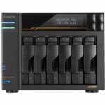Asustor Lockerstor 6 Gen3 AS6806T 6 Bay NAS, Quad-Core 2.3GHz CPU, Dual USB 4 Ports, Dual 10GbE Ports, Dual 5GbE Ports, 16G ECC RAM DDR5, Four M.2 SSD