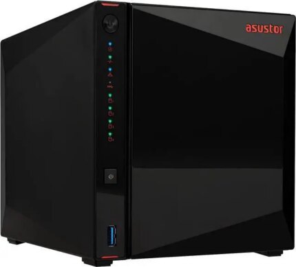 Asustor Nimbustor 4 Gen2 AS5404T 4 Bay NAS, Quad-Core 2.0GHz CPU, Dual 2.5GbE Ports, 4GB DDR4, Four M.2 SSD Slots (Diskless)