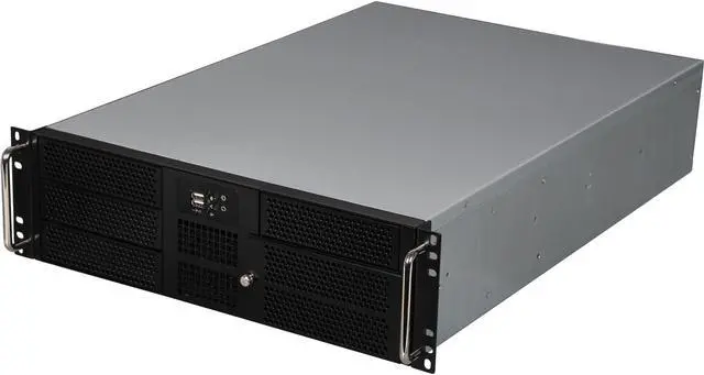 Athena Power RM-3U316465U3 Silver/Black 3U Rackmount Server Case