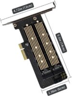 Bailink Dual M.2 PCIE Adapter, M.2 SSD NVME (M Key) & SATA (B Key) Adapter with SATA cable for One M.2 NVMe and One SATA SSD 22110/2280/2260/2242/2230