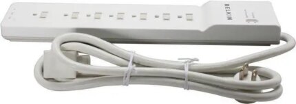 Belkin BE107200-06 7-Outlet Home Office Surge Protector Slim Design 6ft Right Angle Plug 3-Pack