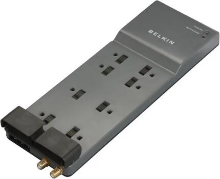 BELKIN BE108230-06 6 Feet 8 Outlets 3390 Joules Surge Suppressor with Coax Protection