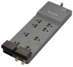 BELKIN BE108230-12 12 Feet 8 Outlets 3390 Joules Surge Protector w/ Telephone Line/Coaxial Protection/Extended Cord