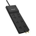 BELKIN BE108230-12 12 Feet 8 Outlets 3390 Joules Surge Protector w/ Telephone Line/Coaxial Protection/Extended Cord