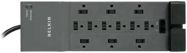 BELKIN BE112234-10 10 Feet 12 Outlets 3996 joules Surge Suppressor with Phone/Modem, RJ45 and Coax Protection
