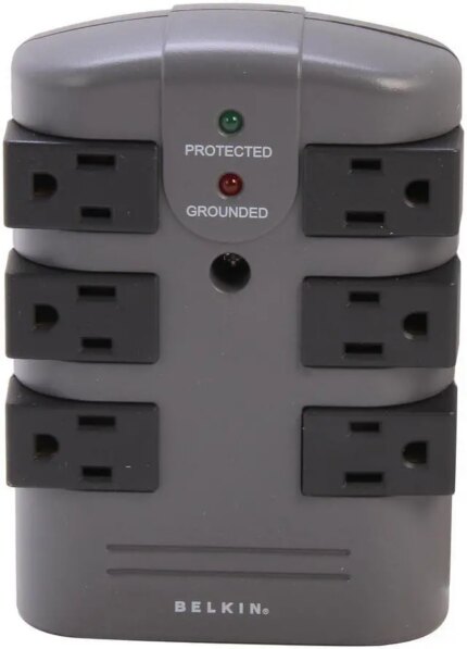 BELKIN BP106000 Wall Mount 6 Outlets 1080 Joules Pivot-Plug Surge Protector