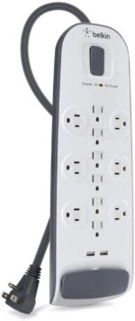 BELKIN BV112050-06 6' 12 Outlets 3996 Joules Surge Protector with USB Charging