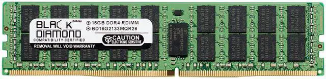 Black Diamond Memory 16GB ECC Registered DDR4 2133 (PC4 17000) Server Memory Model BD16G2133MQR26