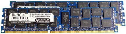 Black Diamond Memory 32GB (2 x 16GB) ECC Registered DDR3 1866 (PC3 14900) Server Memory Model BD16GX21866MTR26