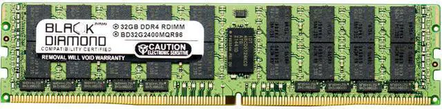 Black Diamond Memory 32GB ECC Registered DDR4 2400 (PC4 19200) Server Memory Model BD32G2400MQR96