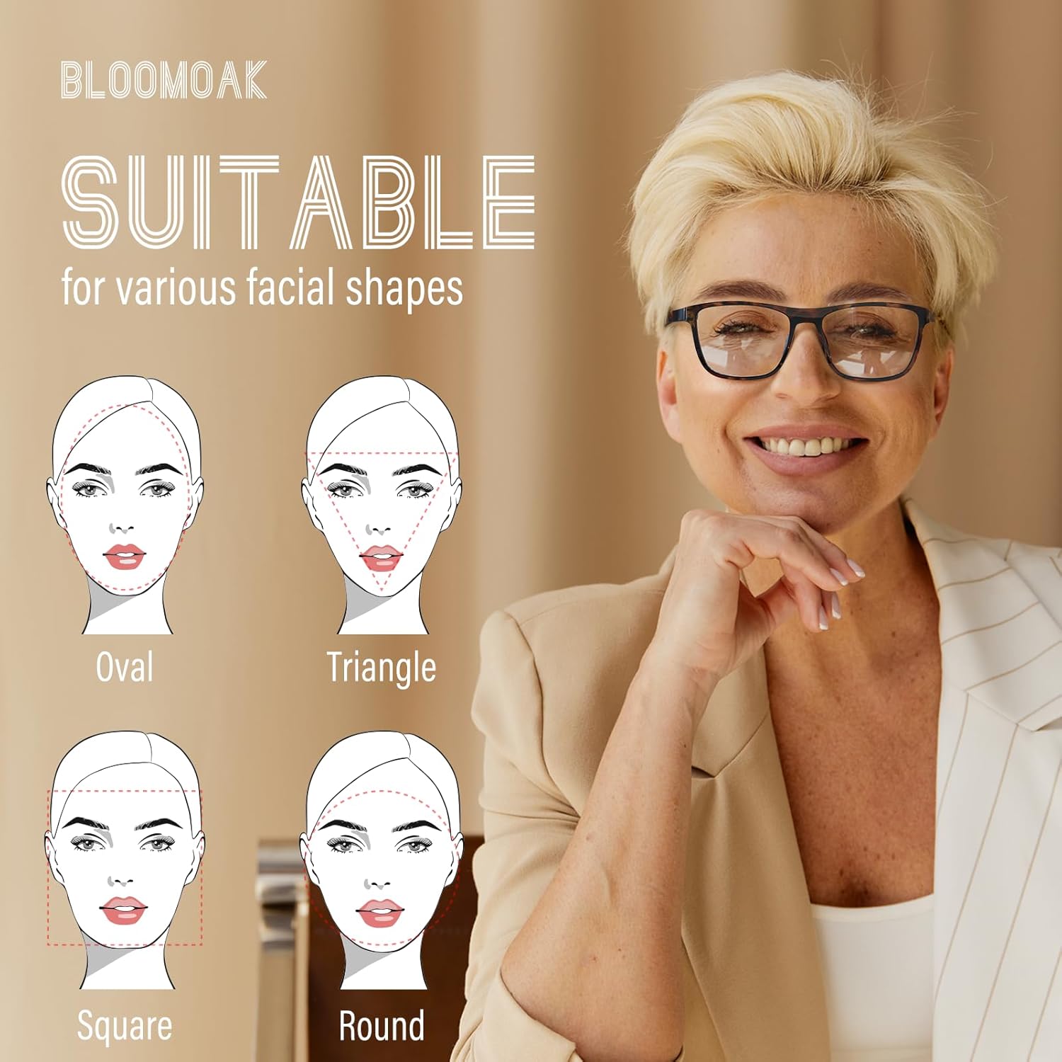 Bloomoak-99% Blue Green Light Blocking Glasses - Gaming Glasses - Anti Glare - Anti Fatigue -Suitable for Screens, Games, TVs