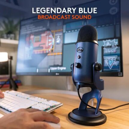 Blue Yeti USB Microphone for PC, Mac, Gaming, Recording, Streaming, Podcasting, Studio and Computer Condenser Mic with Blue VO!CE effects, 4 Pickup