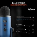 Blue Yeti USB Microphone for PC, Mac, Gaming, Recording, Streaming, Podcasting, Studio and Computer Condenser Mic with Blue VO!CE effects, 4 Pickup
