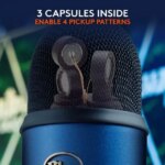 Blue Yeti USB Microphone for PC, Mac, Gaming, Recording, Streaming, Podcasting, Studio and Computer Condenser Mic with Blue VO!CE effects, 4 Pickup