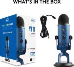 Blue Yeti USB Microphone for PC, Mac, Gaming, Recording, Streaming, Podcasting, Studio and Computer Condenser Mic with Blue VO!CE effects, 4 Pickup