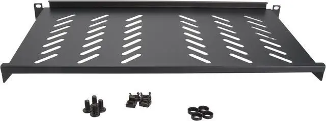 Cables Direct Online 1U Rack Mount Server Shelf - 19" Black, 10" (250mm) Depth - Heavy Duty, Space-Saving, Durable Design for Servers, Switches &