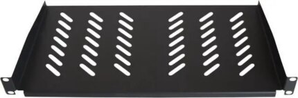 Cables Direct Online 1U Rack Mount Server Shelf - 19" Black, 10" (250mm) Depth - Heavy Duty, Space-Saving, Durable Design for Servers, Switches &