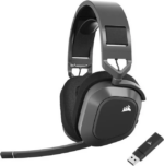 Corsair HS80 MAX Wireless Multiplatform Gaming Headset with Bluetooth - Dolby Atmos - Broadcast Quality Microphone - iCUE Compatible - PC, Mac, PS5,