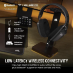 Corsair HS80 MAX Wireless Multiplatform Gaming Headset with Bluetooth - Dolby Atmos - Broadcast Quality Microphone - iCUE Compatible - PC, Mac, PS5,