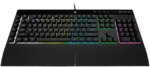 Corsair K55 RGB PRO Membrane Wired Gaming Keyboard – IP42 Dust and Spill-Resistant, 6 Macro Keys w/ Elgato Integration, iCUE Compatible – Black
