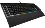 Corsair K55 RGB PRO Membrane Wired Gaming Keyboard – IP42 Dust and Spill-Resistant, 6 Macro Keys w/ Elgato Integration, iCUE Compatible – Black