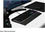Corsair K55 RGB PRO Membrane Wired Gaming Keyboard – IP42 Dust and Spill-Resistant, 6 Macro Keys w/ Elgato Integration, iCUE Compatible – Black